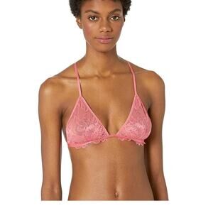 NWOT Intimately Free People Everyday Lace Triangle Bralette Pink/Coral - S
